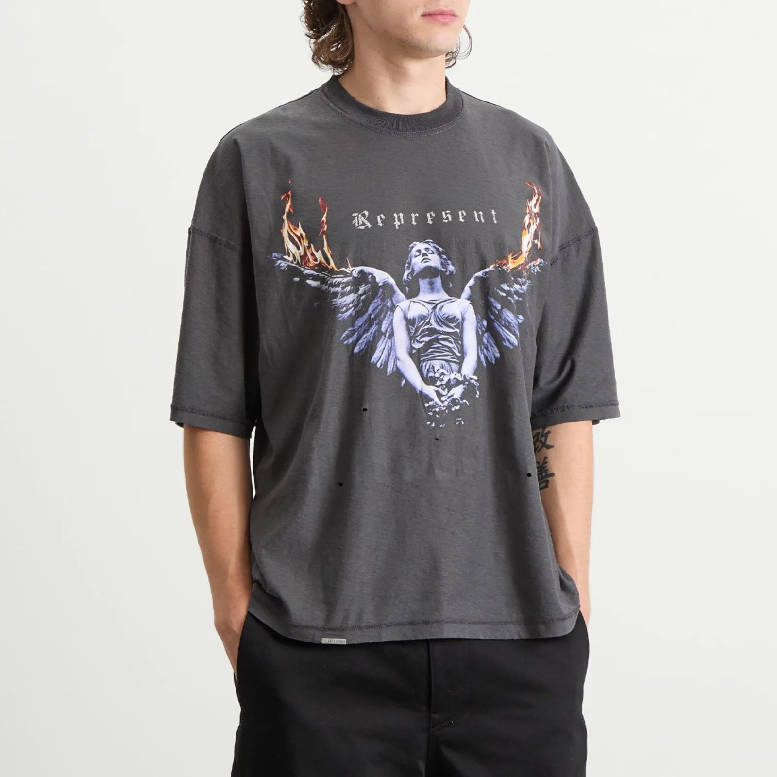 Represent Reversible Living Legacy Tour T-Shirt Sun Fade Grey