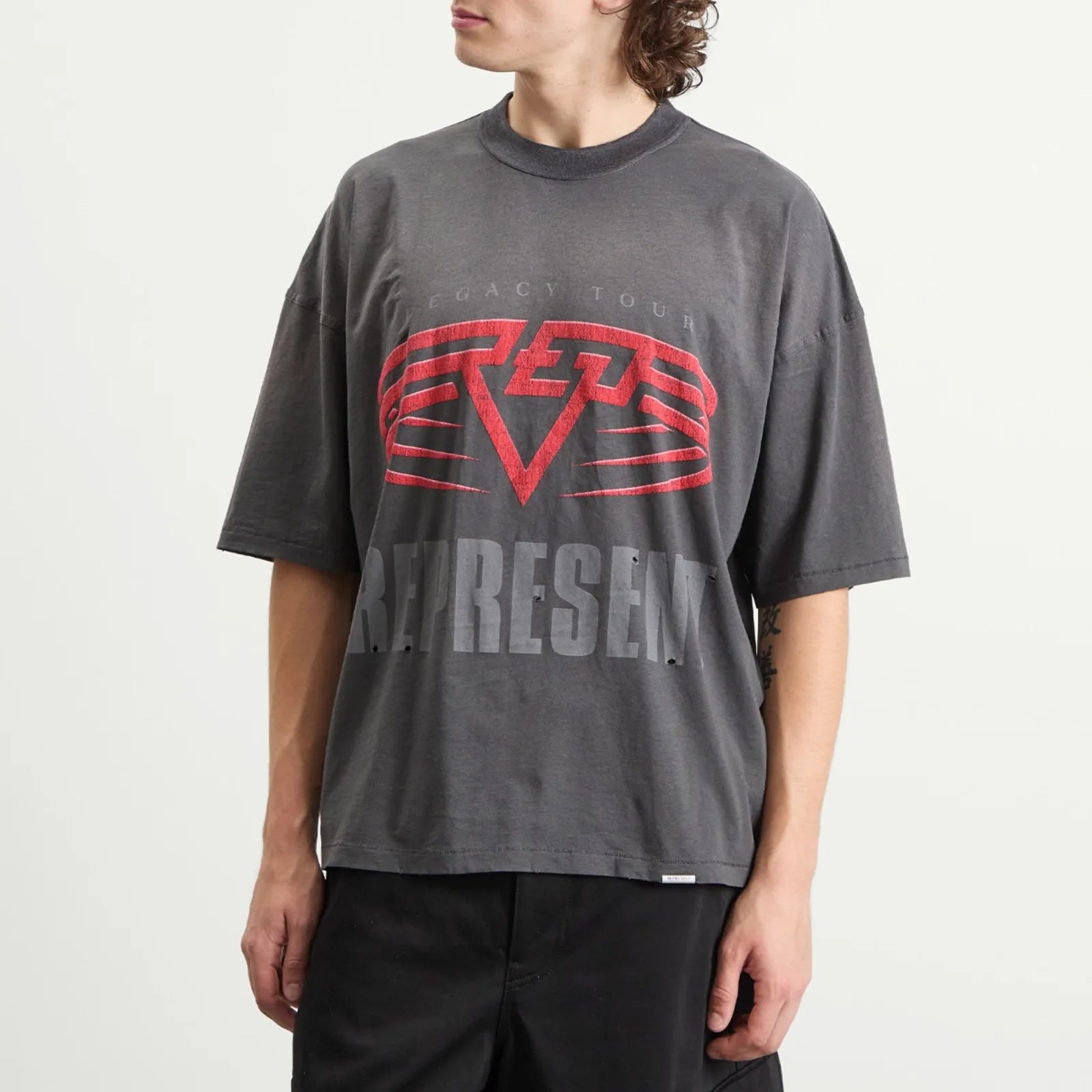 Represent Reversible Living Legacy Tour T-Shirt Sun Fade Grey