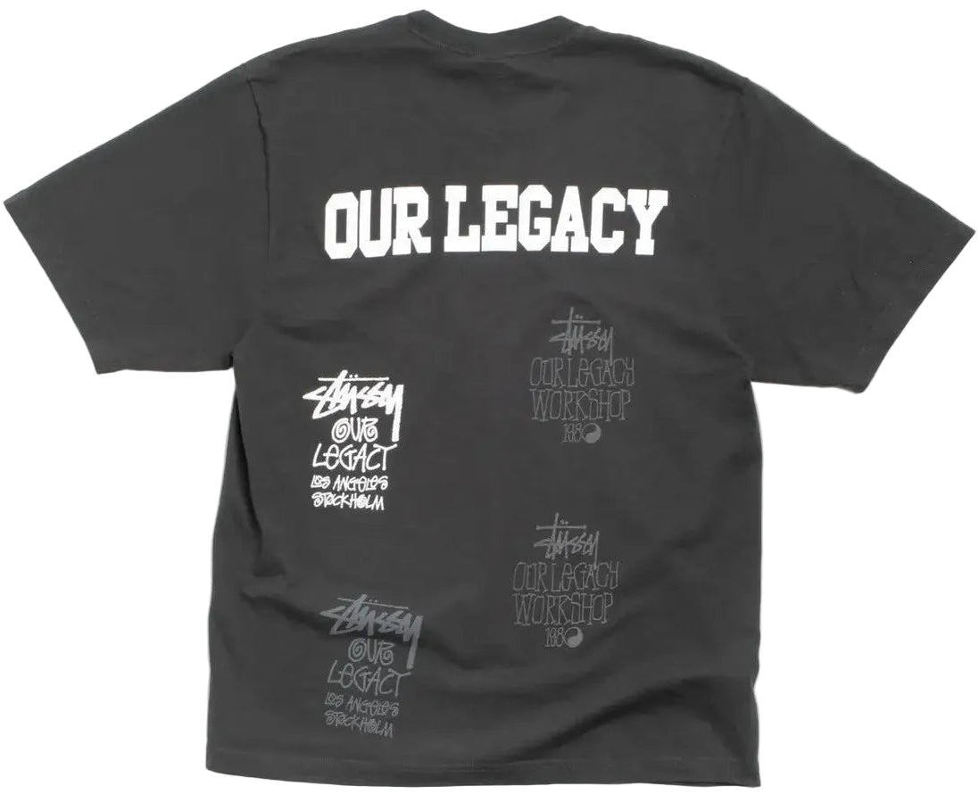 Stussy x Our Legacy Stamp T-Shirt Faded Black Pigment Dyed