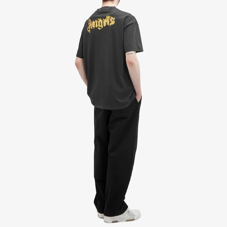 PALM ANGELS BURNING GOLD BACK LOGO T-SHIRT