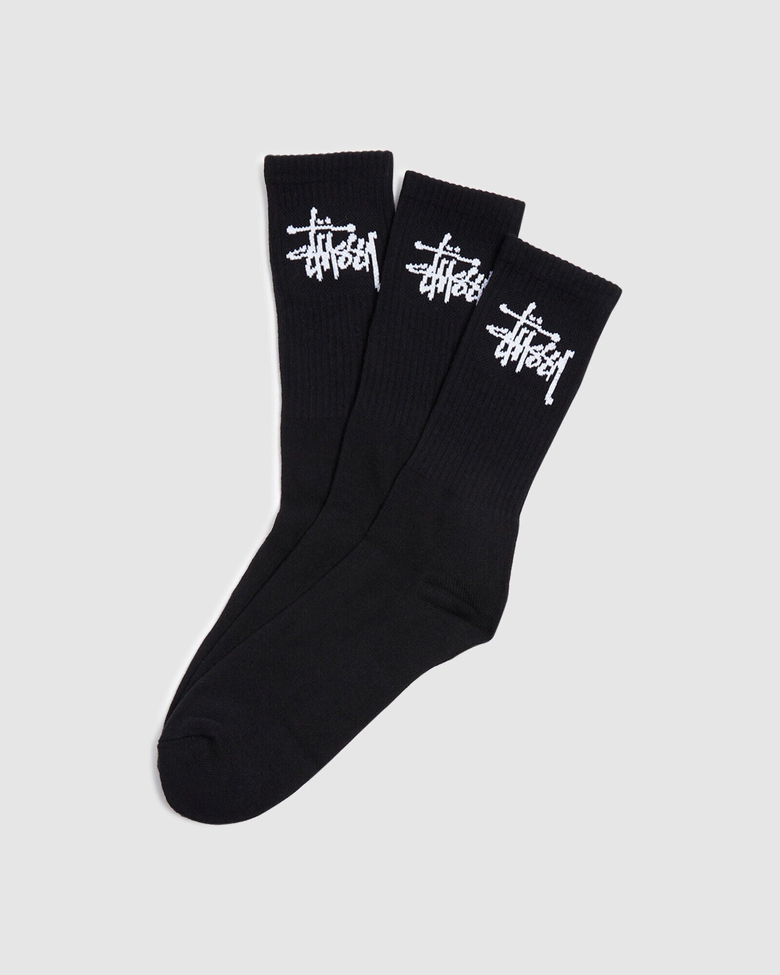 Stussy Stock Crew Socks 3-Pack Black