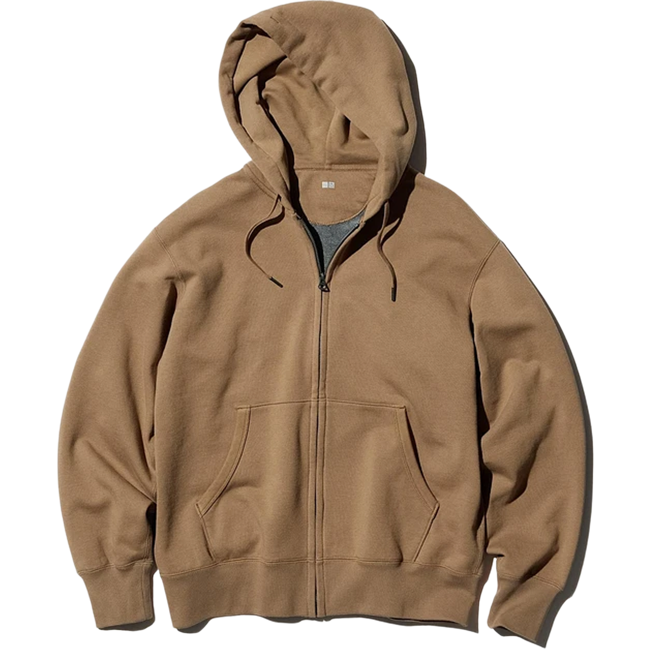 Uniqlo Sweat Full-Zip Long Sleeve Hoodie Brown