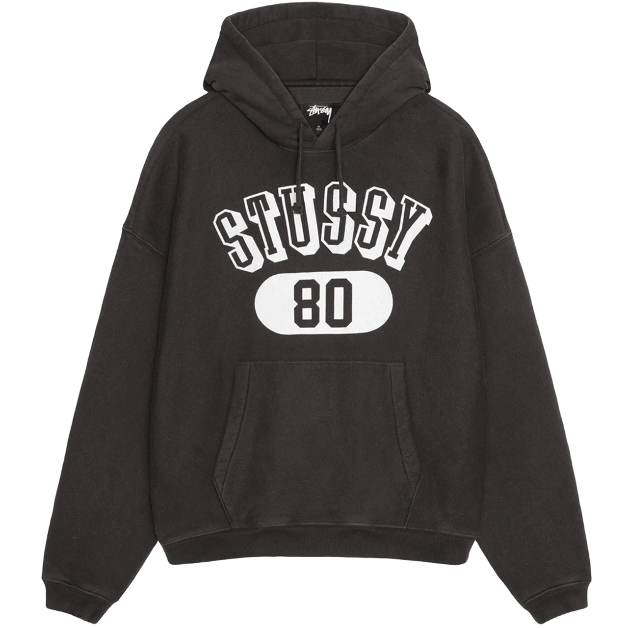 Stussy 80 Relaxed Hoodie Washed Black