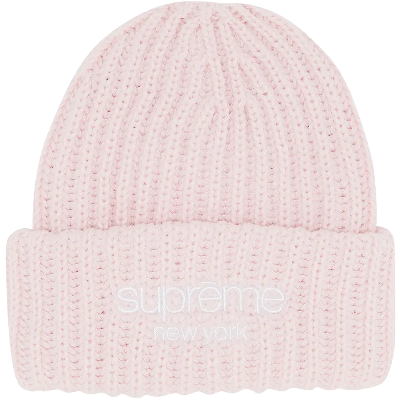 Supreme Classic Logo Chunky Ribbed Beanie 'Light Pink'