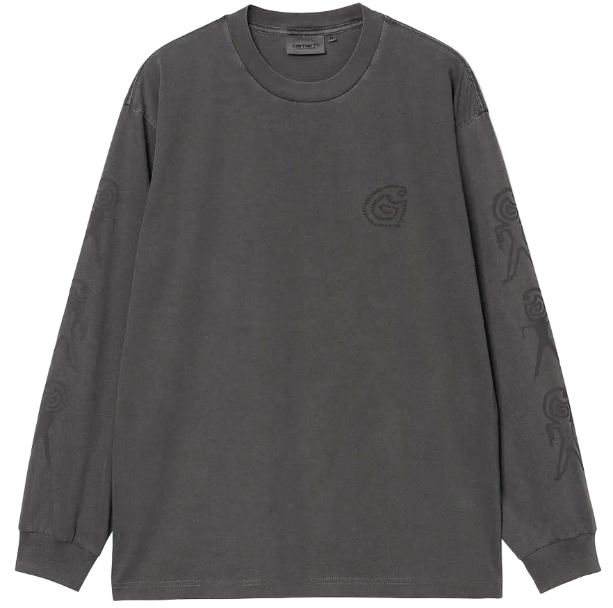 Carhartt WIP Terrestrial Longsleeve T-Shirt Black Graphite Pigment Dyed