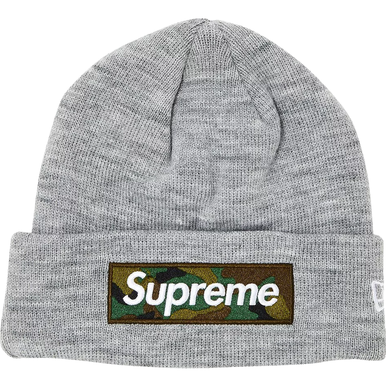 Supreme x New Era Box Logo Beanie 'Heather Grey'