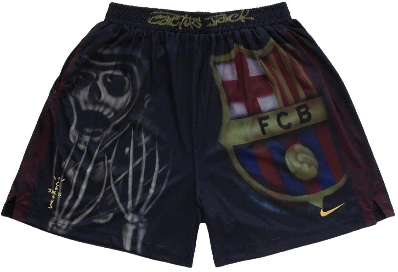 Travis Scott x Nike FC Barcelona Skeleton Home Shorts 'Black'