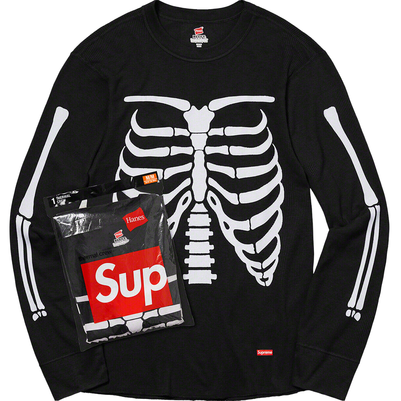 Supreme x Hanes Bones Thermal Crew (1 Pack) 'Black'