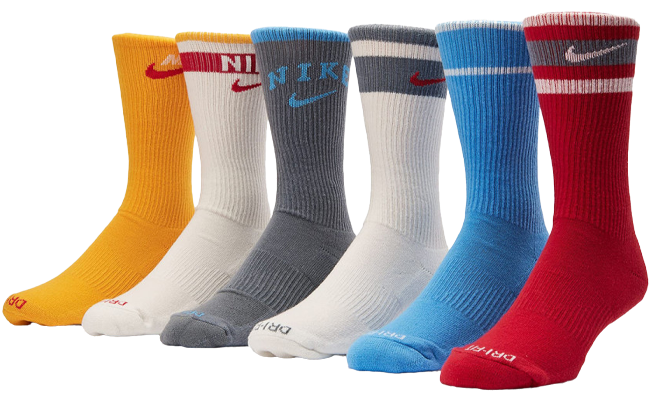 Nike Everyday Plus Cushioned Crew Sock 6-Pack Multi