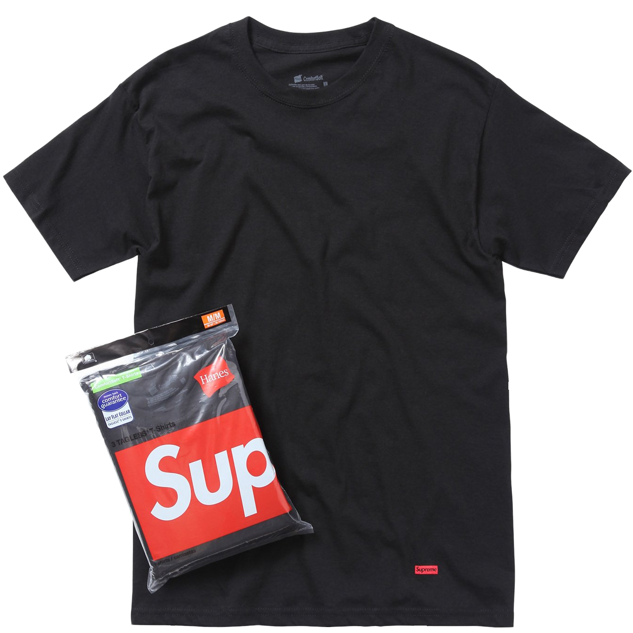 Supreme x Hanes Tagless Tees (3 Pack) 'Black'