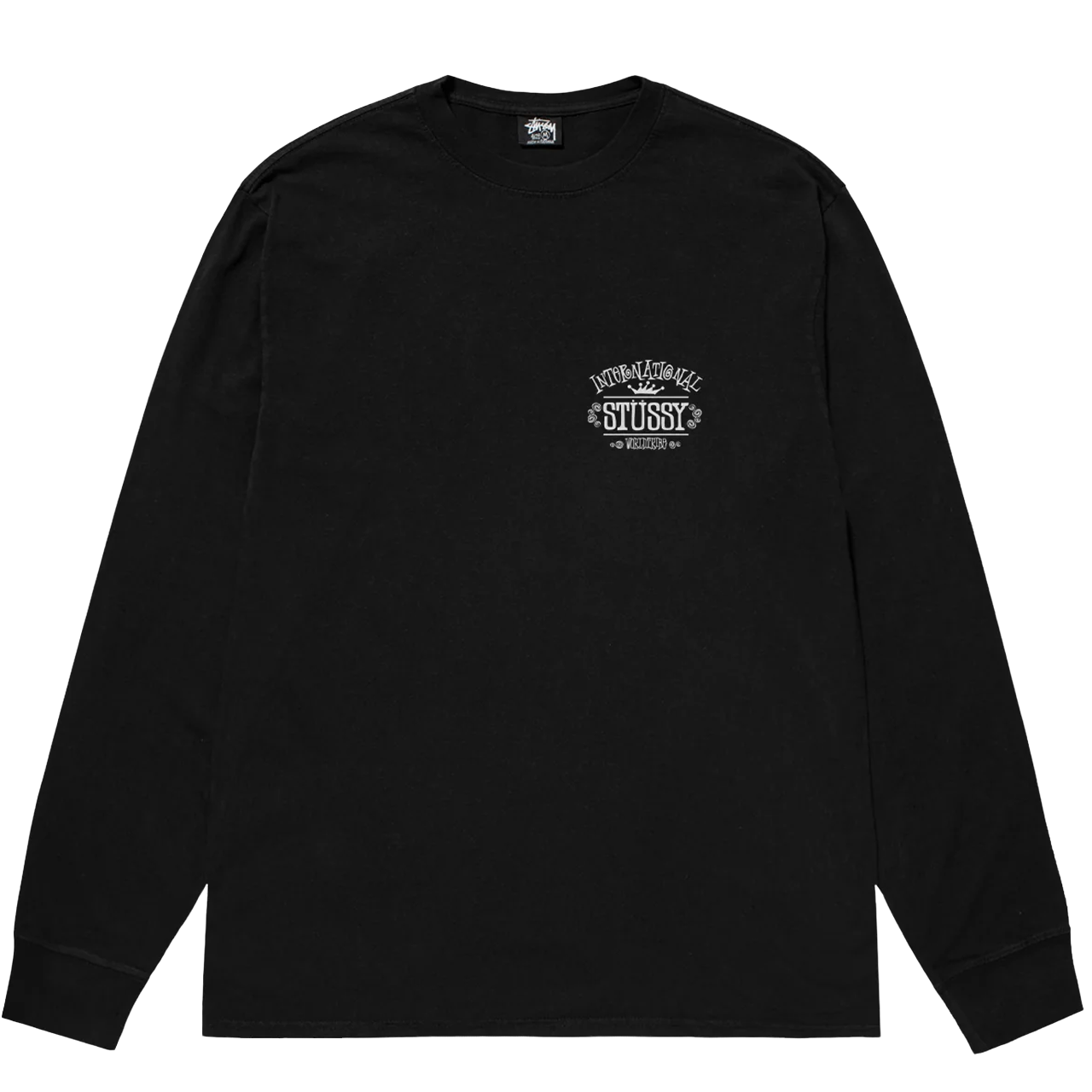 Stussy Worldwide Ls Tee Pigment Dyed Black