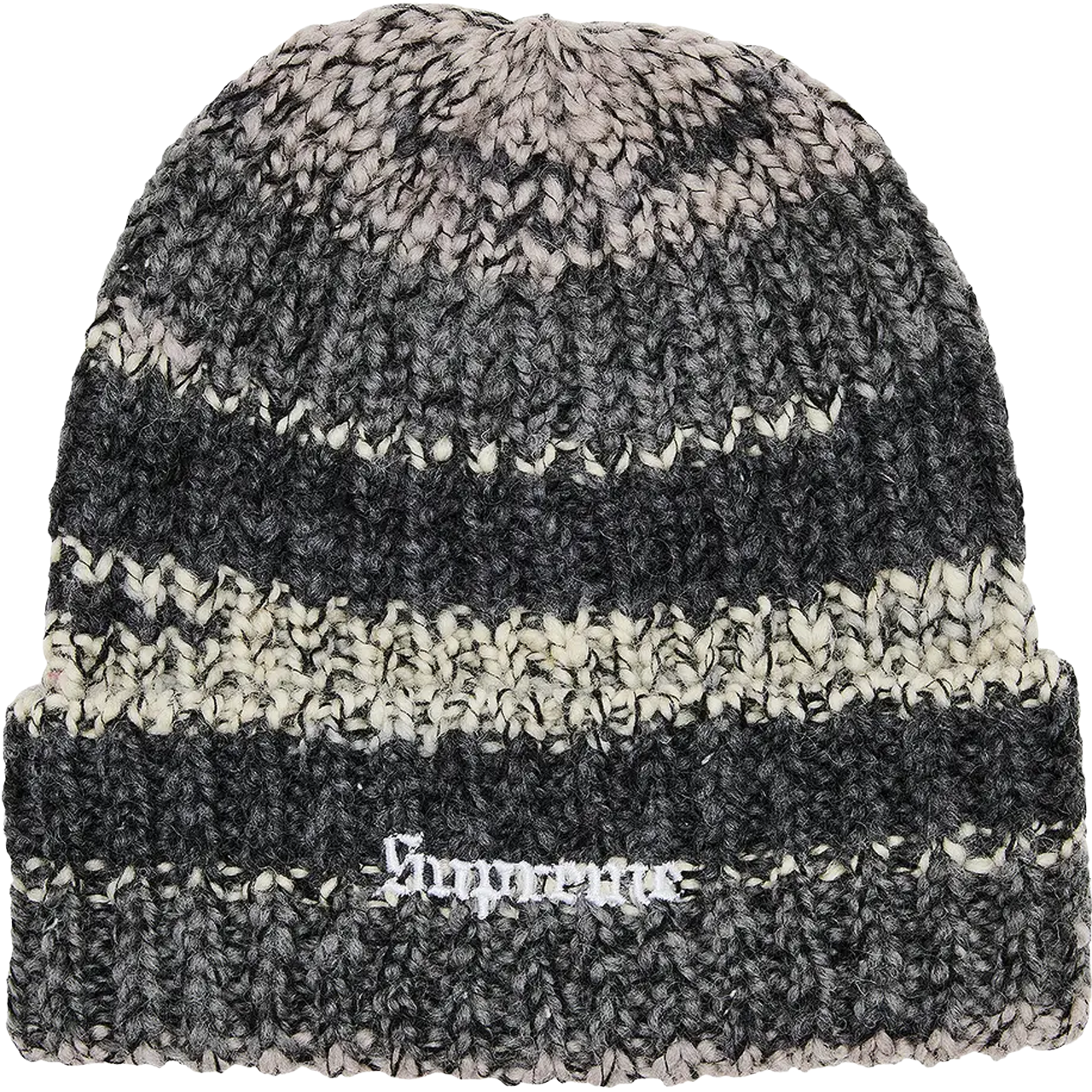 Supreme Space Dye Stripe Beanie 'Black'