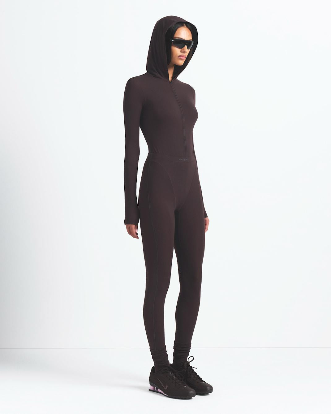 Nike x SKIMS Weightless Layers Women's Full-Zip Hoodie Dark Roast