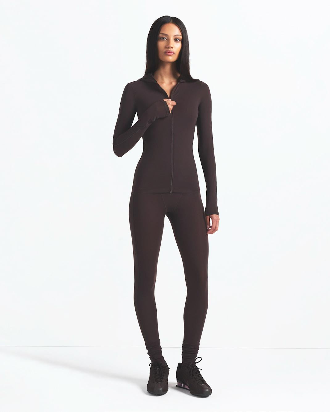 Nike x SKIMS Weightless Layers Women's Full-Zip Hoodie Dark Roast