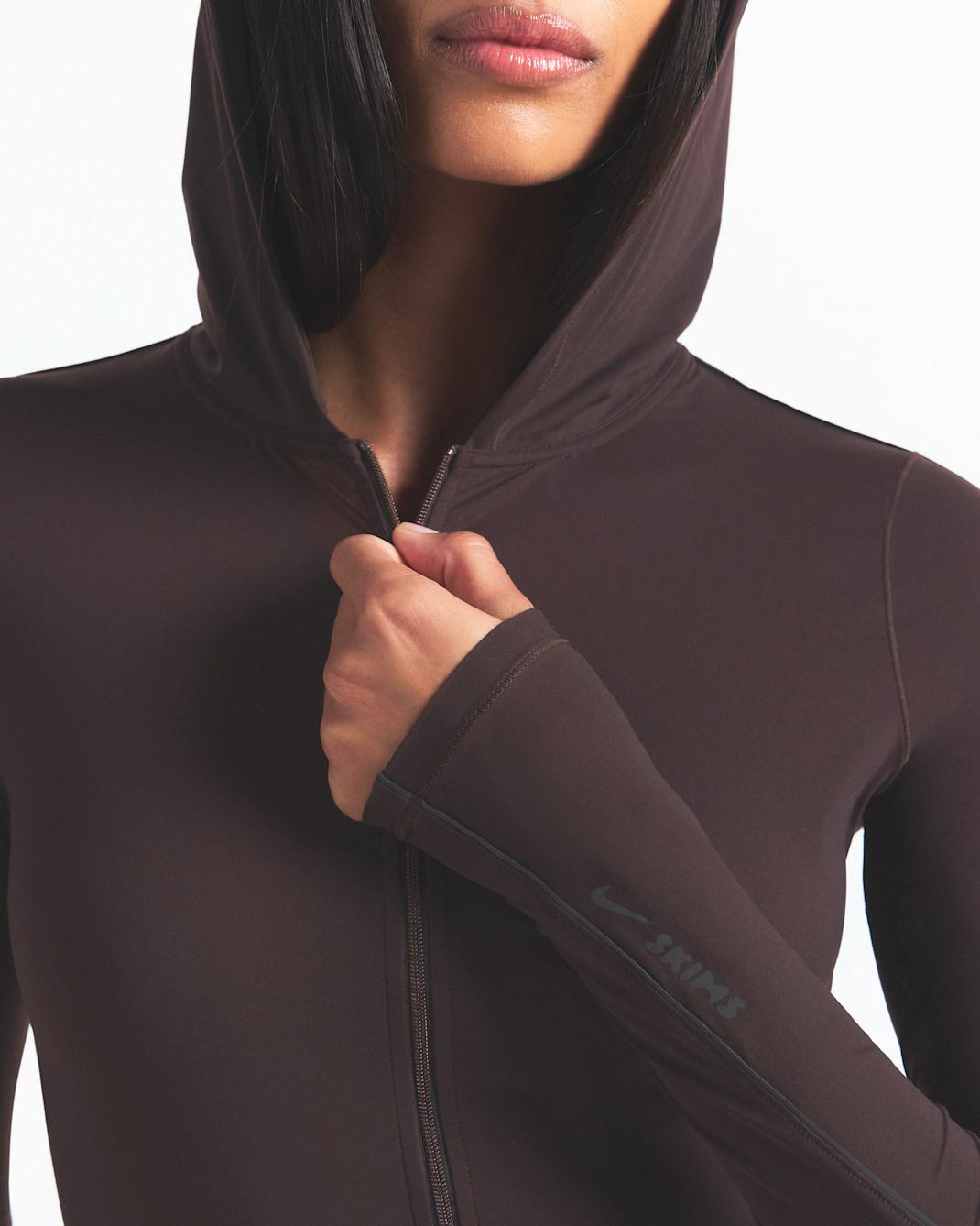 Nike x SKIMS Weightless Layers Women's Full-Zip Hoodie Dark Roast