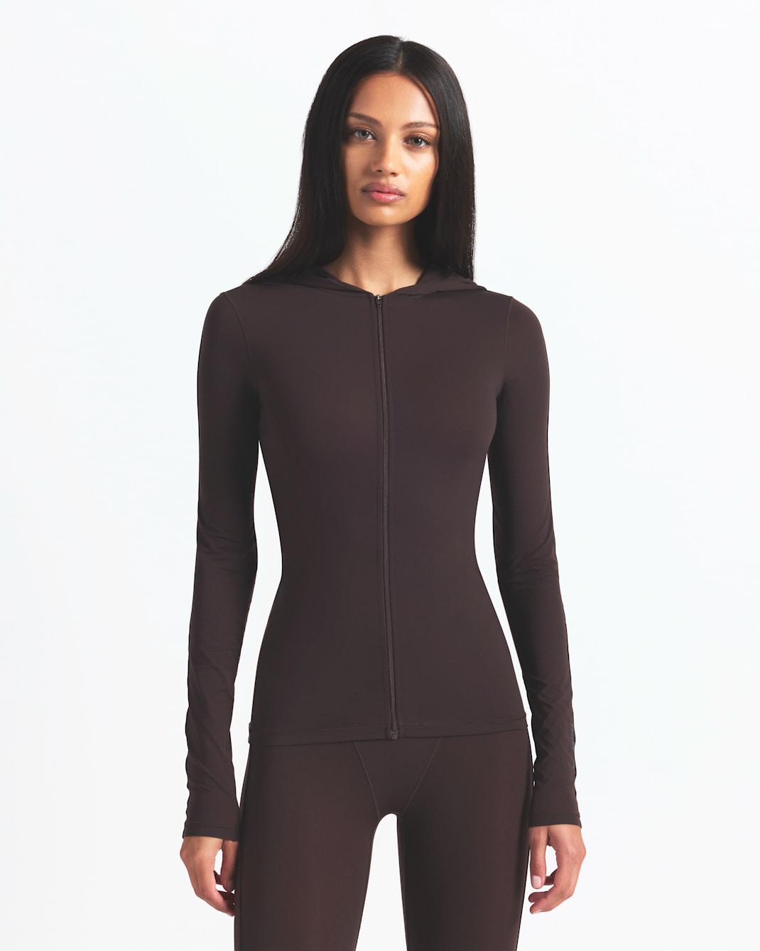 Nike x SKIMS Weightless Layers Women's Full-Zip Hoodie Dark Roast