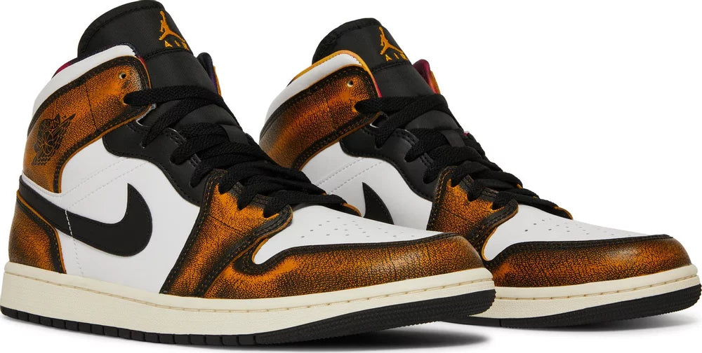 Air Jordan 1 Mid SE Orange Wear Away