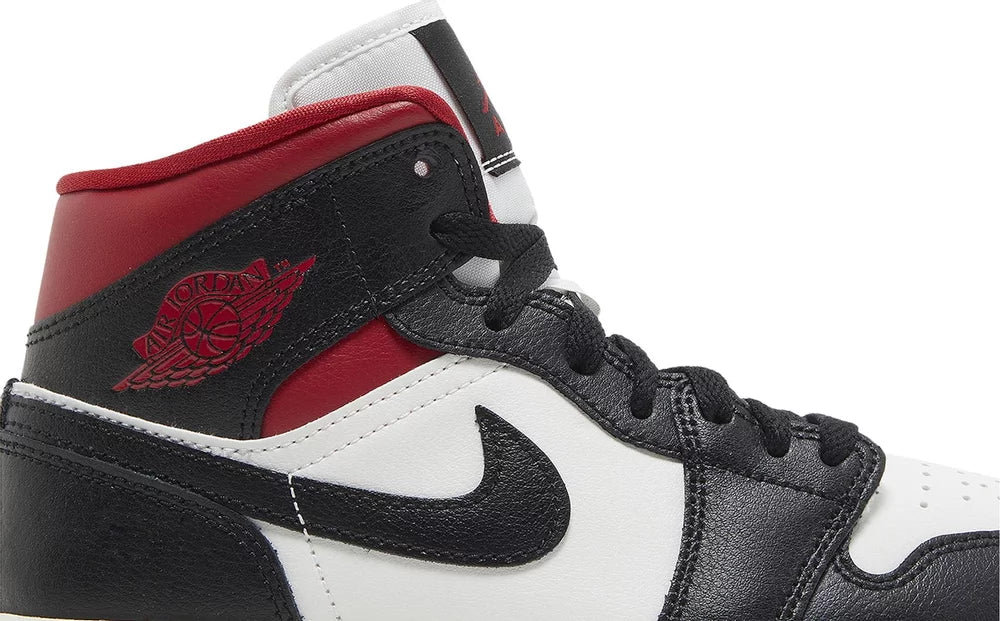 Air Jordan 1 Mid Black Sail Gym Red W