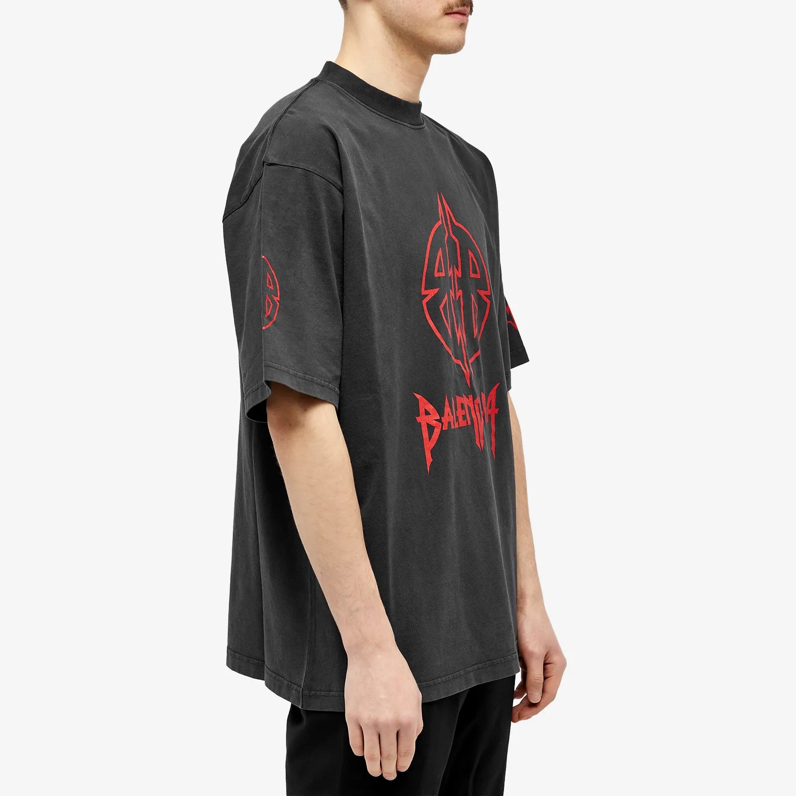 Balenciaga Medium Fit T-Shirt 'Faded Black/Red