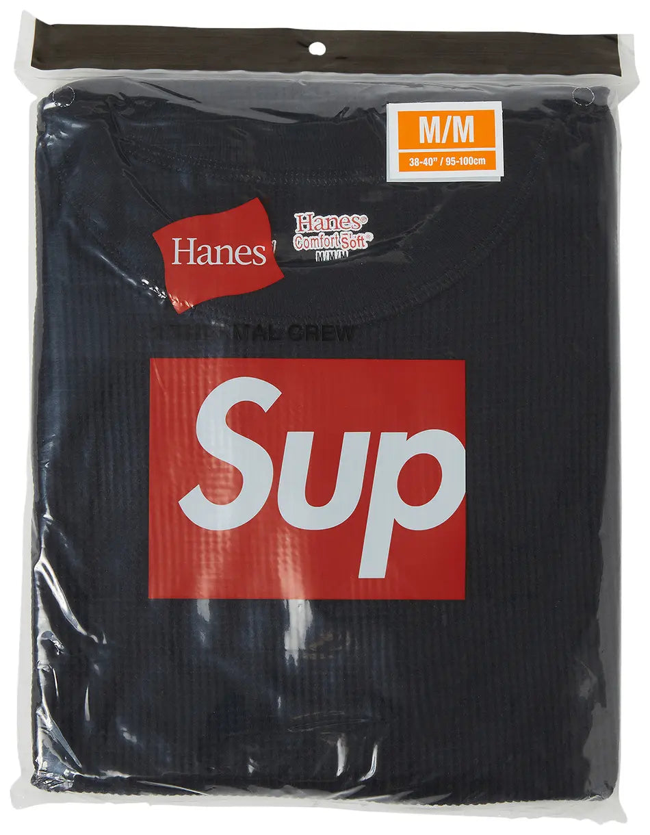 Supreme x Hanes Thermal Crew Black(1 Pack)