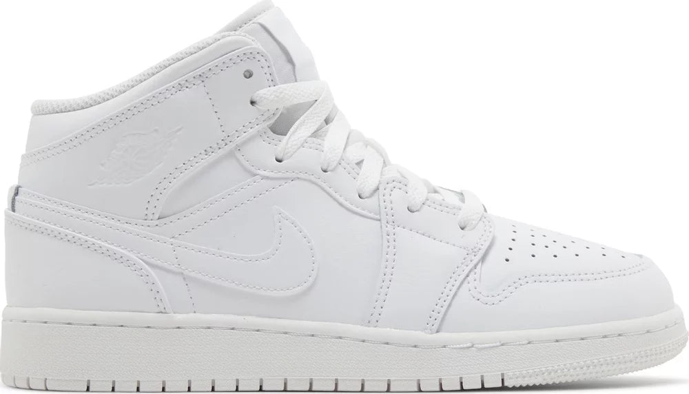 Air Jordan 1 Mid GS 'Triple White' 2023