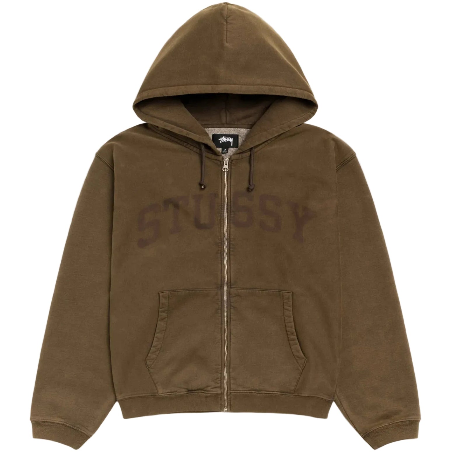 Stussy FADED GRAPHIC ZIP HOODIE Washed Olive
