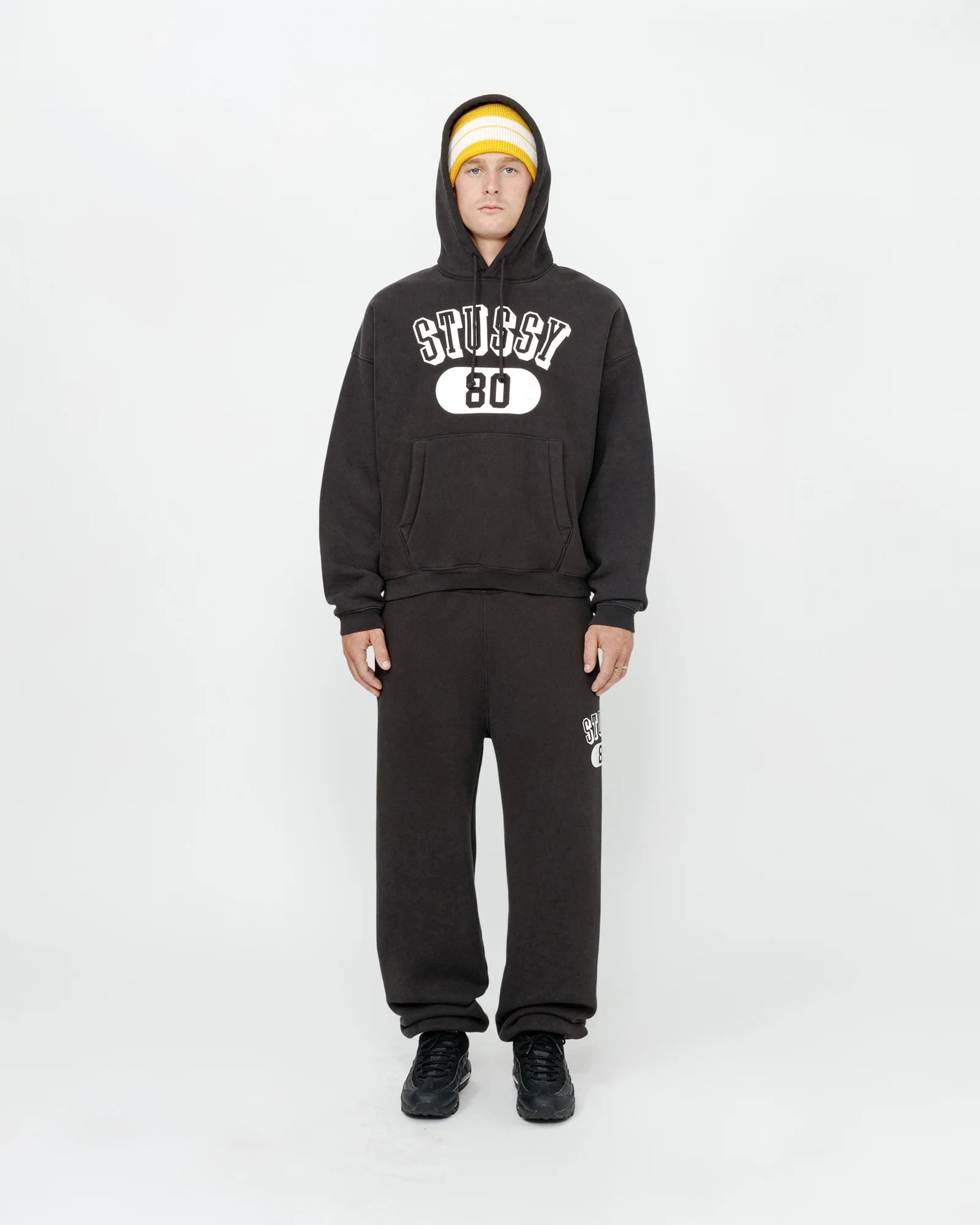 Stussy 80 Relaxed Hoodie Washed Black