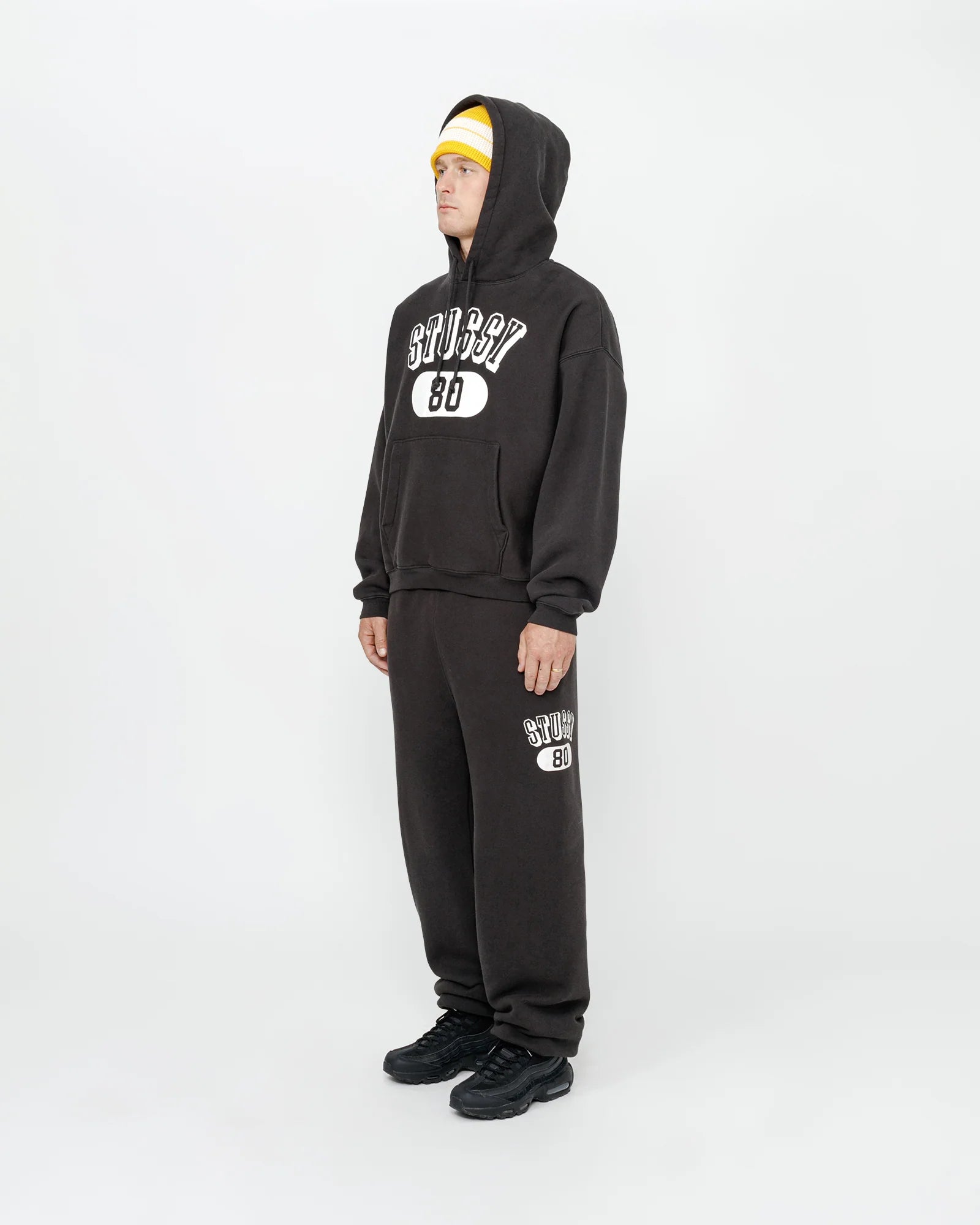 Stussy 80 Relaxed Hoodie Washed Black