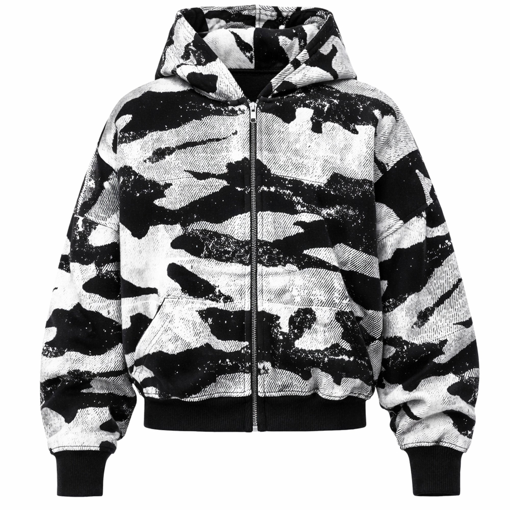 PLA4 CAMO BLACK ZIP HOODIE