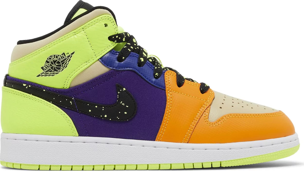 Air Jordan 1 Mid SE GS 'Volt Vivid Orange'