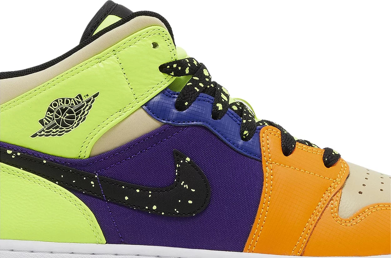 Air Jordan 1 Mid SE GS 'Volt Vivid Orange'