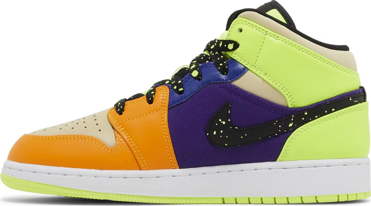 Air Jordan 1 Mid SE GS 'Volt Vivid Orange'