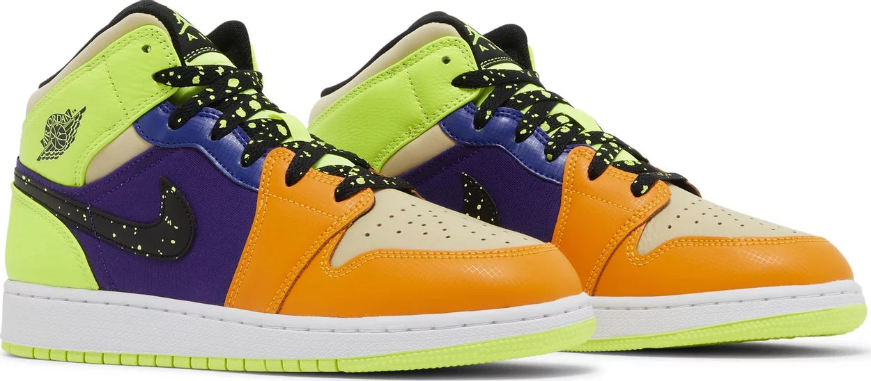 Air Jordan 1 Mid SE GS 'Volt Vivid Orange'