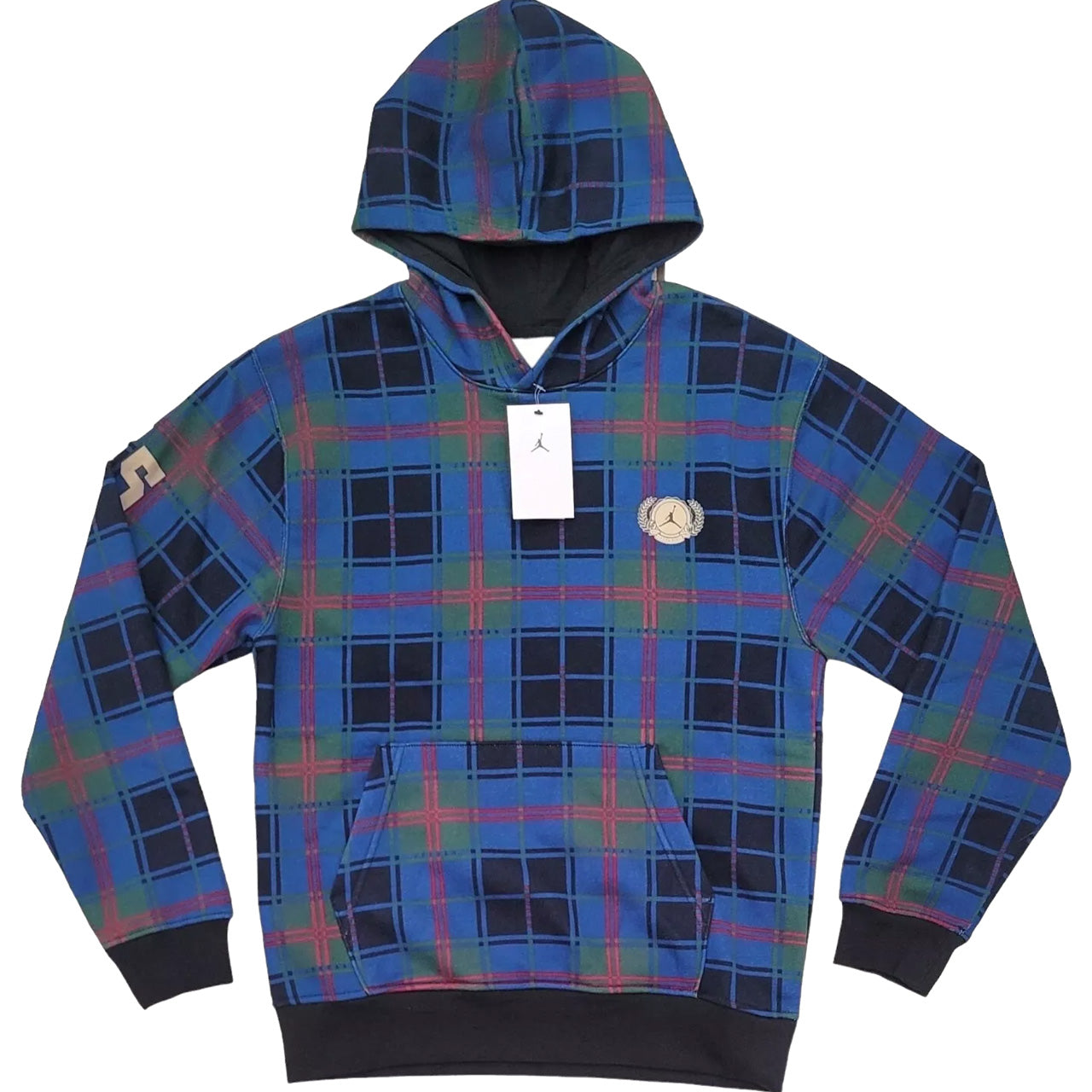 Air Jordan MJ Holiday Plaid Pullover Hoodie Blue