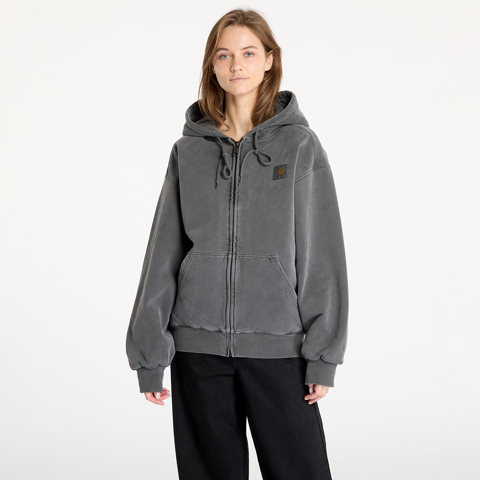 Carhartt WIP Hooded Vista Zip Jacket Graphite Black Garment Dyed