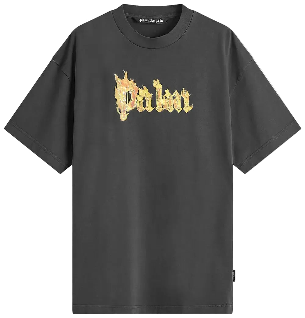 PALM ANGELS BURNING GOLD BACK LOGO T-SHIRT