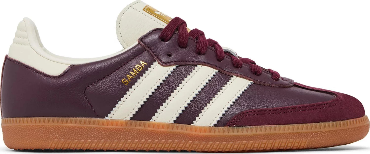 adidas Samba OG Maroon Gold Metallic W