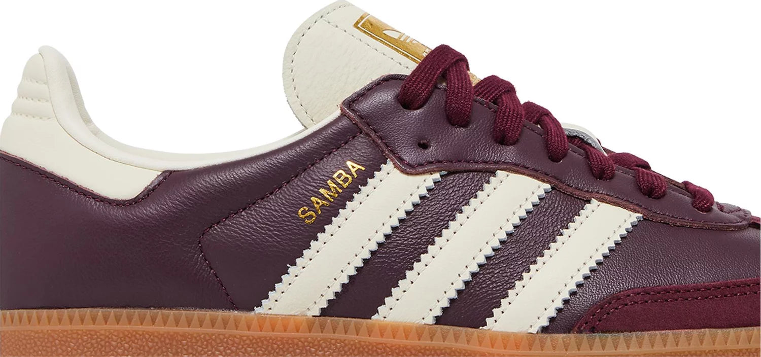 adidas Samba OG Maroon Gold Metallic W