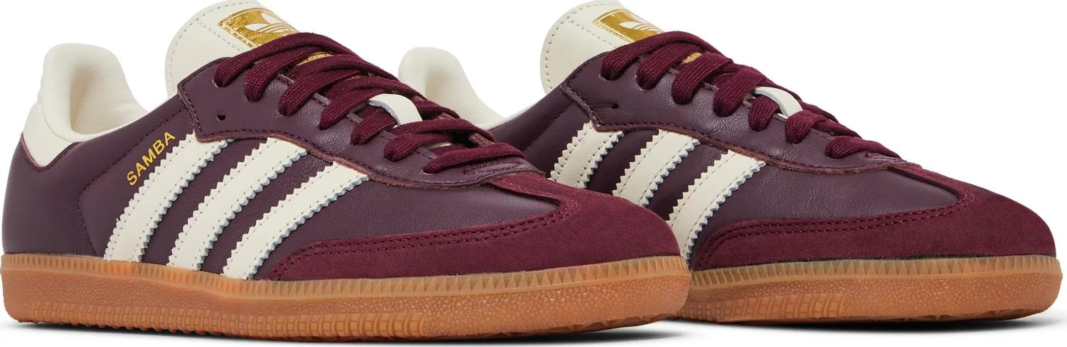 adidas Samba OG Maroon Gold Metallic W