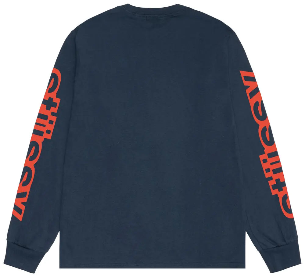 Stussy Sideways Long Sleeve Tee Navy