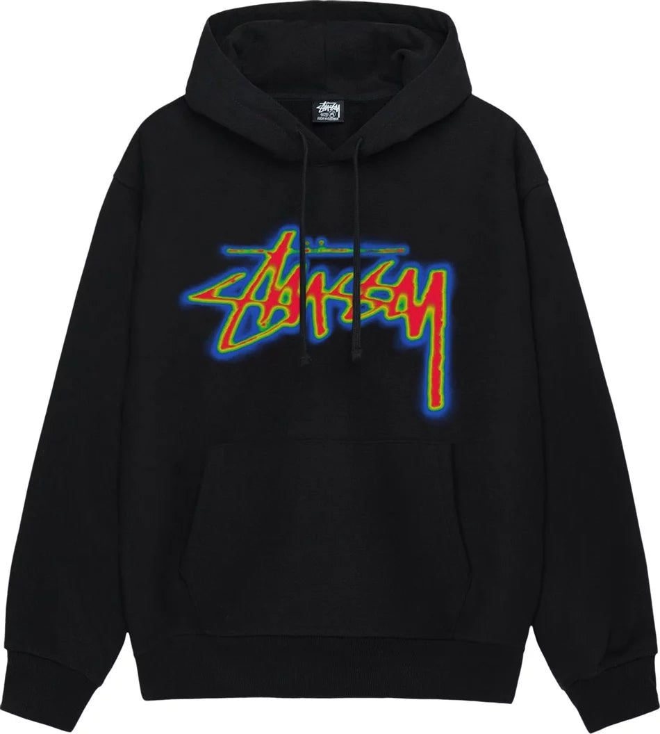 Stussy Thermal Stock Hoodie Black