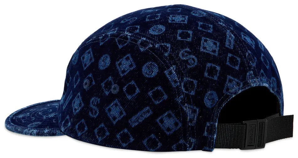 Supreme Flocked Denim Camp Cap 'Blue'