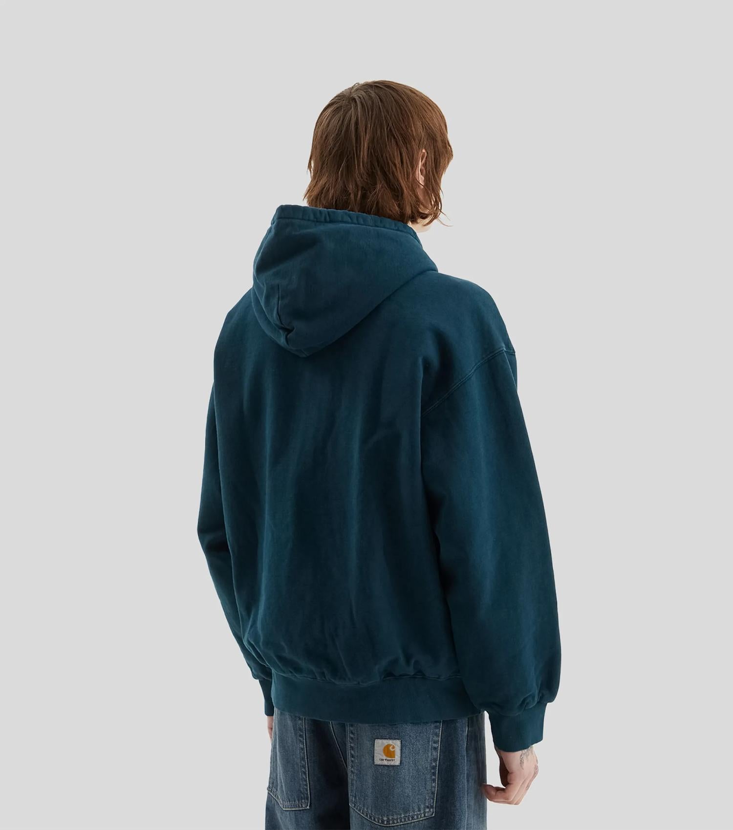 Carhartt WIP Hooded Vista Zip Jacket Deep Lagoon Garment Dyed
