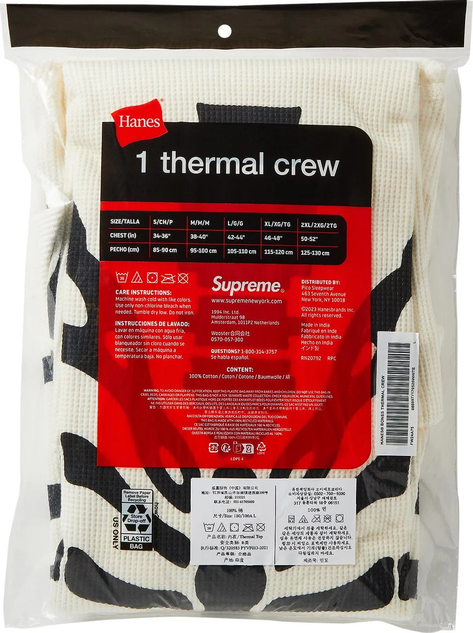 Supreme x Hanes Bones Thermal Crew (1 Pack) 'Natural'