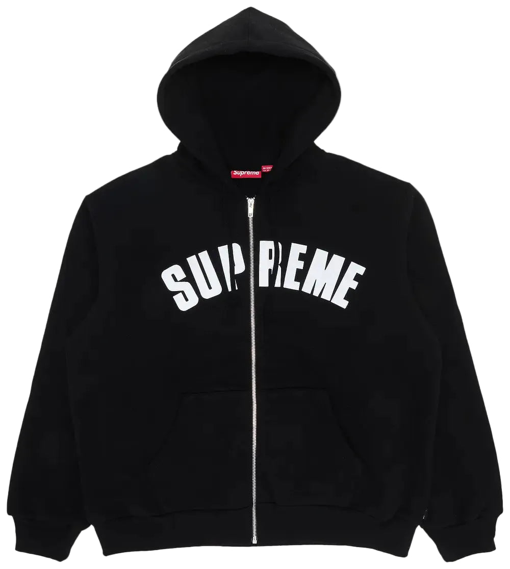 Supreme Arc Thermal Lined Zip Up Hooded Sweatshirt Black
