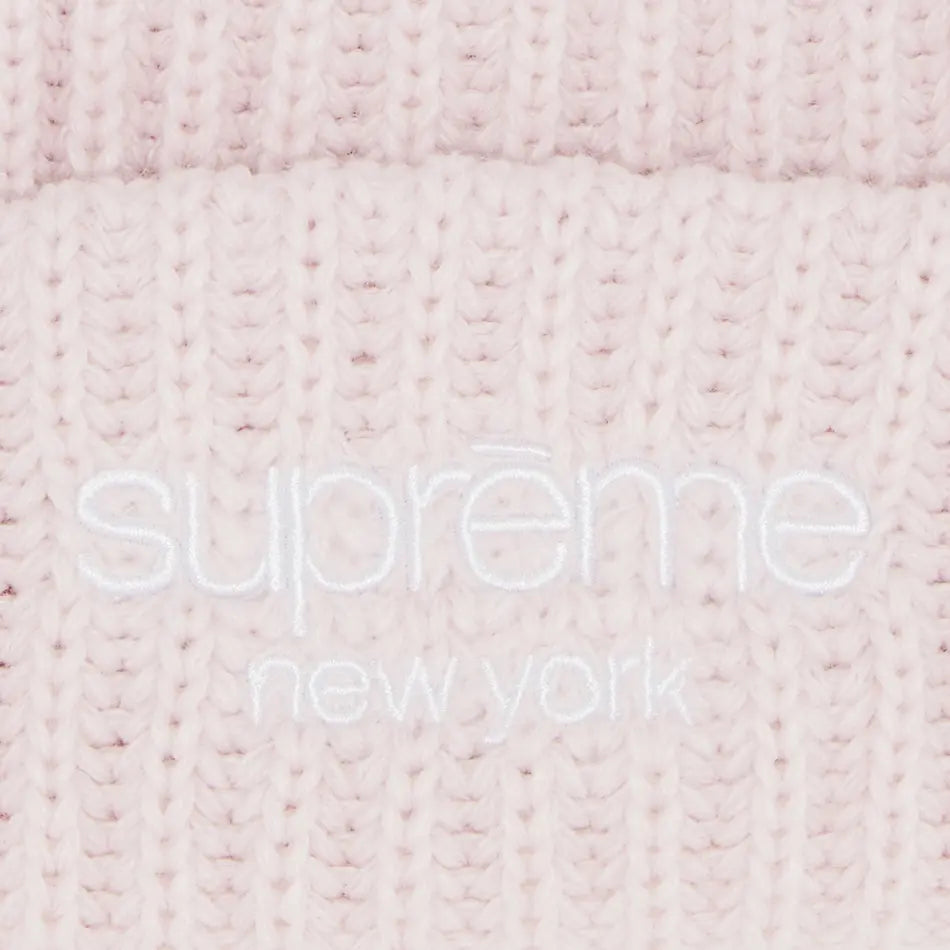 Supreme Classic Logo Chunky Ribbed Beanie 'Light Pink'