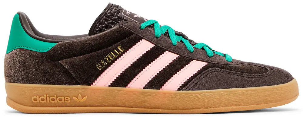 Adidas Wmns Gazelle Indoor 'Dark Brown Pink Green Velvet'