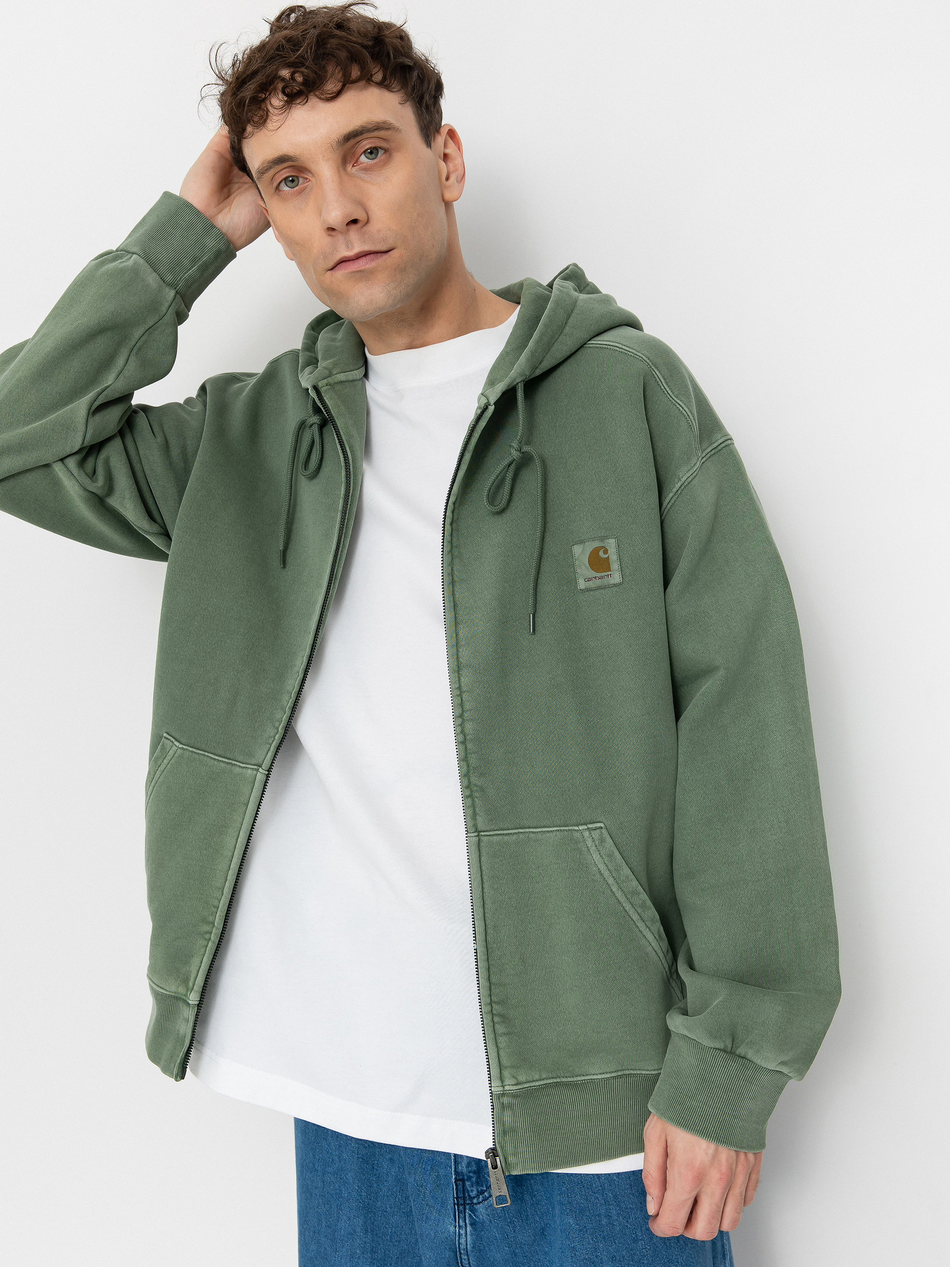 Carhatt WIP Hooded Nelson Zip Jacket Park Garment Dyed