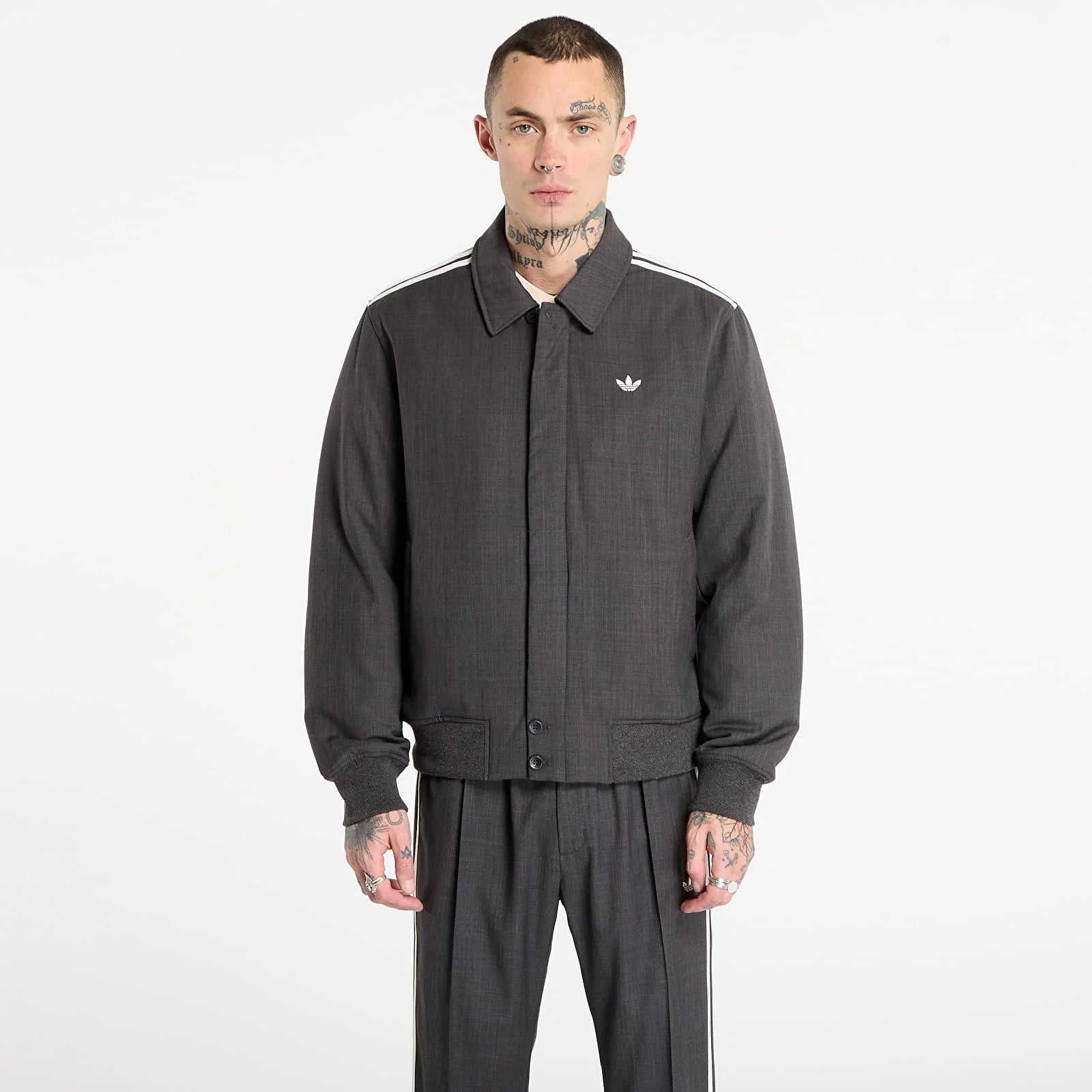 Wales Bonner x Adidas Wool Blouson Jacket Dark Grey Heather