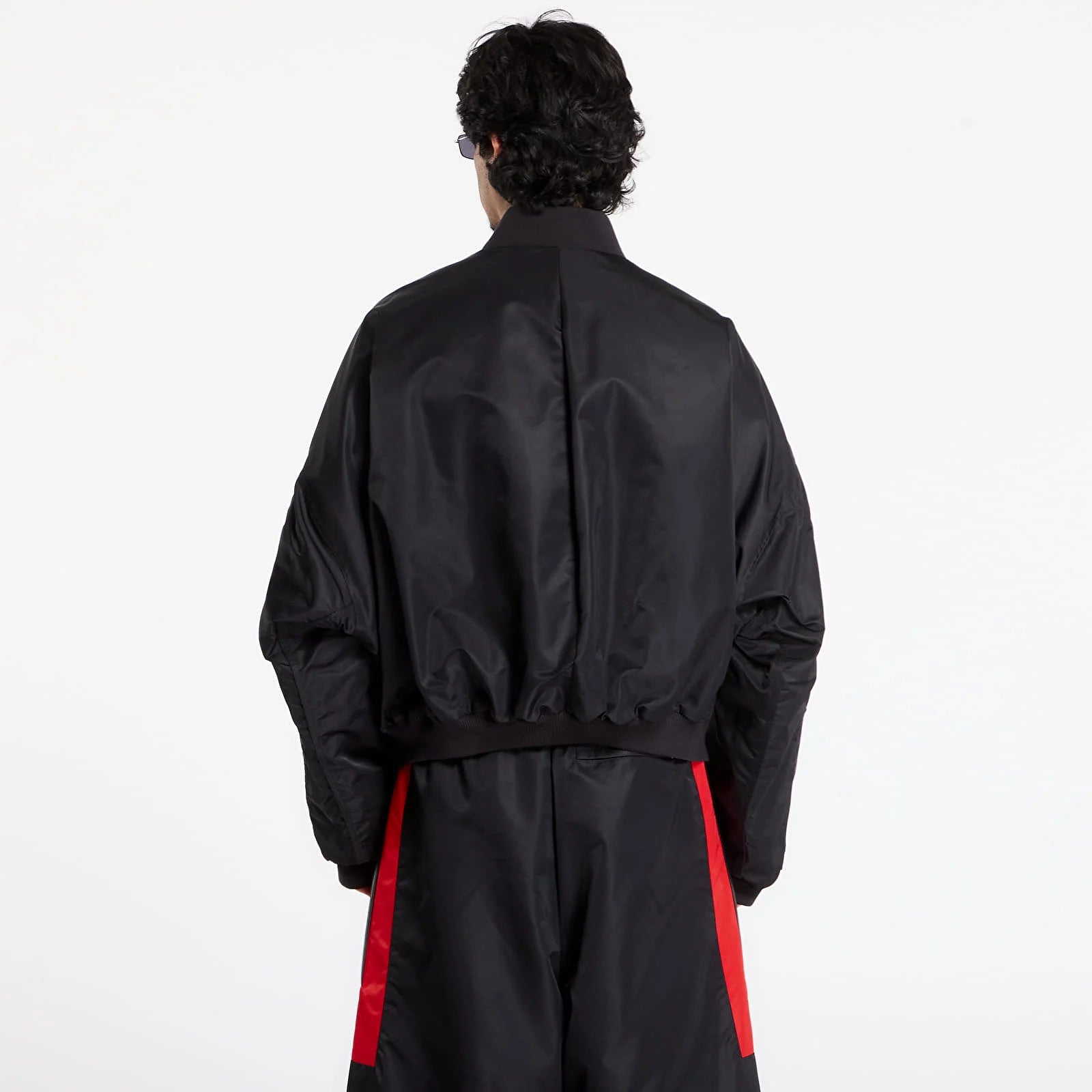Willy Chavarria x Adidas Originals Satin Oversized Bomber Jacket Black